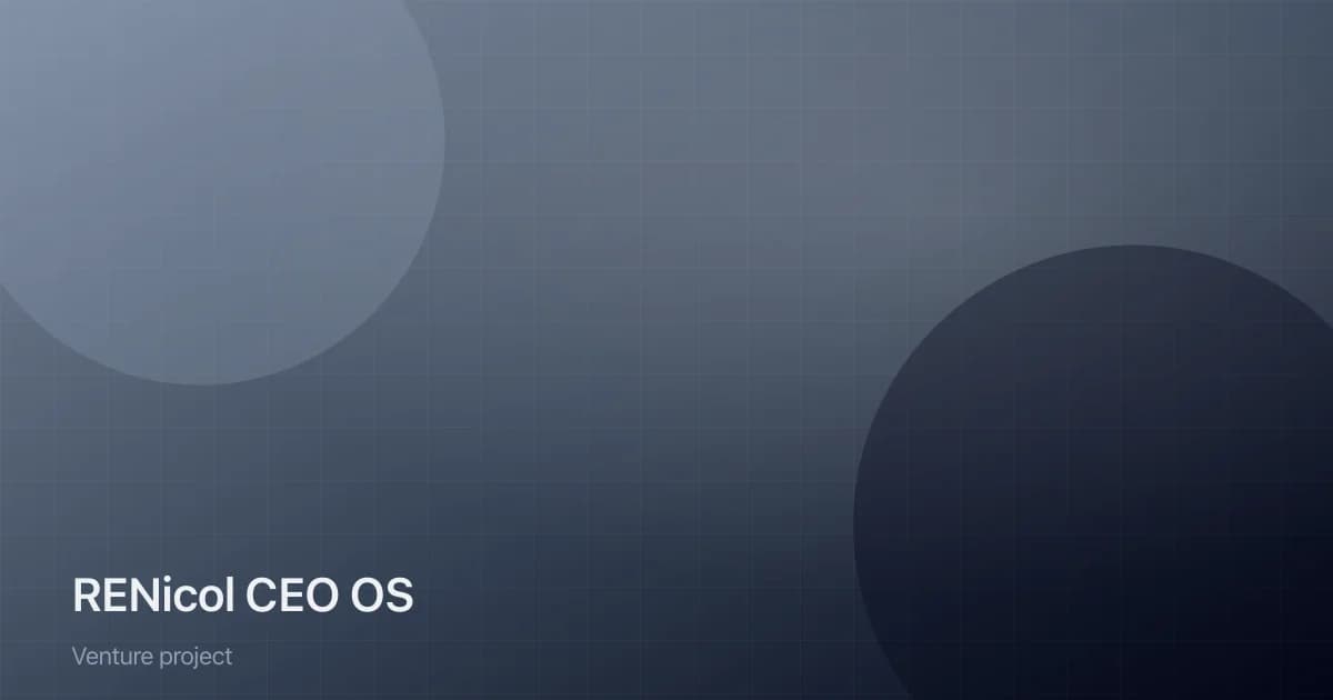 RENicol Command Center / CEO OS venture